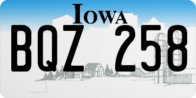 IA license plate BQZ258
