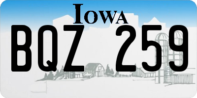 IA license plate BQZ259