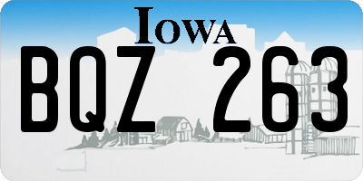 IA license plate BQZ263