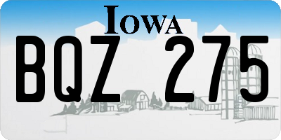 IA license plate BQZ275