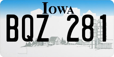 IA license plate BQZ281