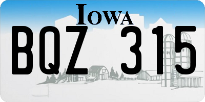 IA license plate BQZ315