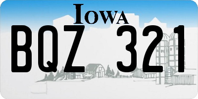 IA license plate BQZ321