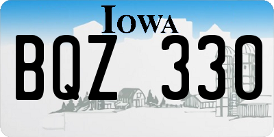 IA license plate BQZ330