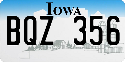 IA license plate BQZ356