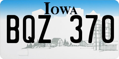 IA license plate BQZ370