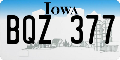 IA license plate BQZ377