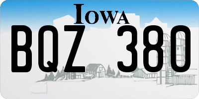 IA license plate BQZ380