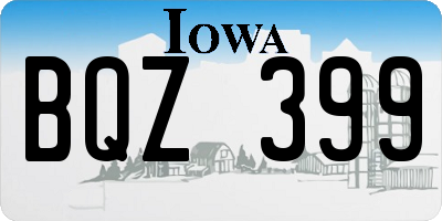IA license plate BQZ399