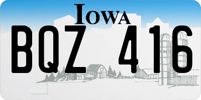 IA license plate BQZ416