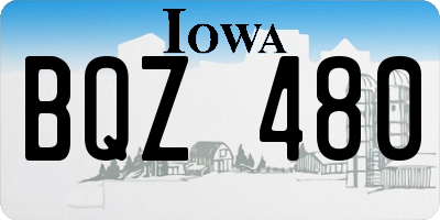IA license plate BQZ480