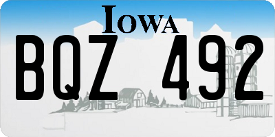 IA license plate BQZ492
