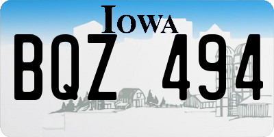 IA license plate BQZ494
