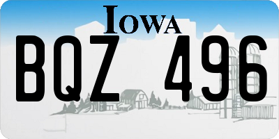 IA license plate BQZ496