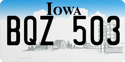 IA license plate BQZ503