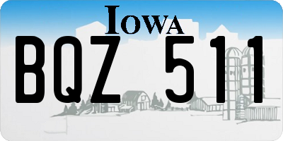 IA license plate BQZ511