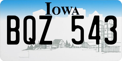 IA license plate BQZ543