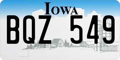 IA license plate BQZ549