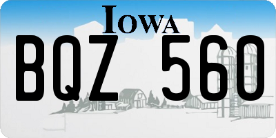 IA license plate BQZ560