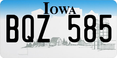 IA license plate BQZ585