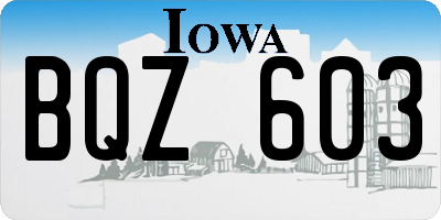IA license plate BQZ603
