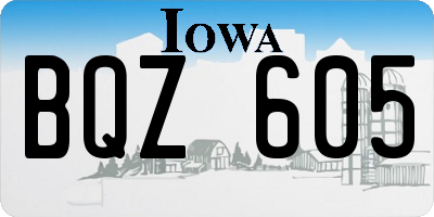 IA license plate BQZ605
