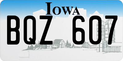 IA license plate BQZ607
