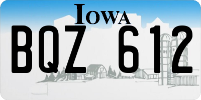 IA license plate BQZ612