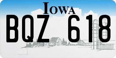 IA license plate BQZ618