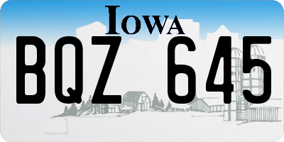 IA license plate BQZ645