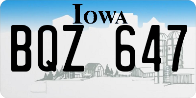 IA license plate BQZ647