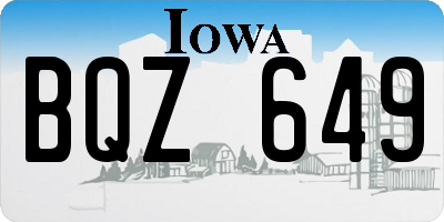 IA license plate BQZ649