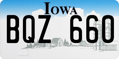 IA license plate BQZ660