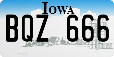 IA license plate BQZ666
