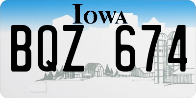IA license plate BQZ674