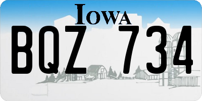 IA license plate BQZ734