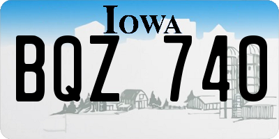 IA license plate BQZ740