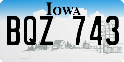 IA license plate BQZ743
