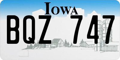 IA license plate BQZ747