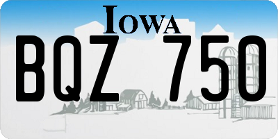 IA license plate BQZ750