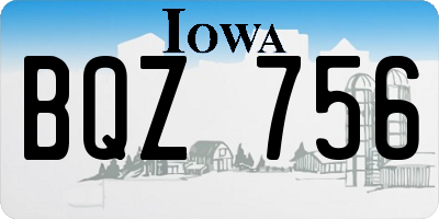 IA license plate BQZ756