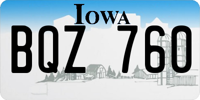 IA license plate BQZ760