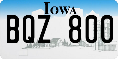 IA license plate BQZ800