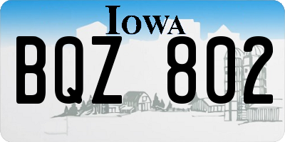 IA license plate BQZ802
