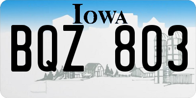 IA license plate BQZ803
