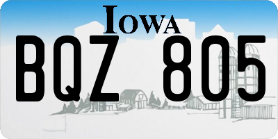 IA license plate BQZ805