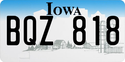 IA license plate BQZ818