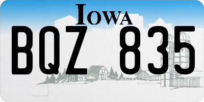 IA license plate BQZ835