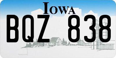 IA license plate BQZ838