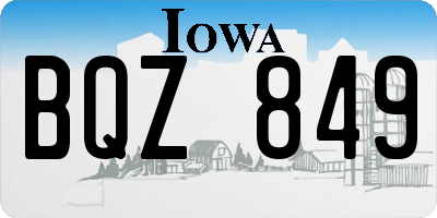 IA license plate BQZ849